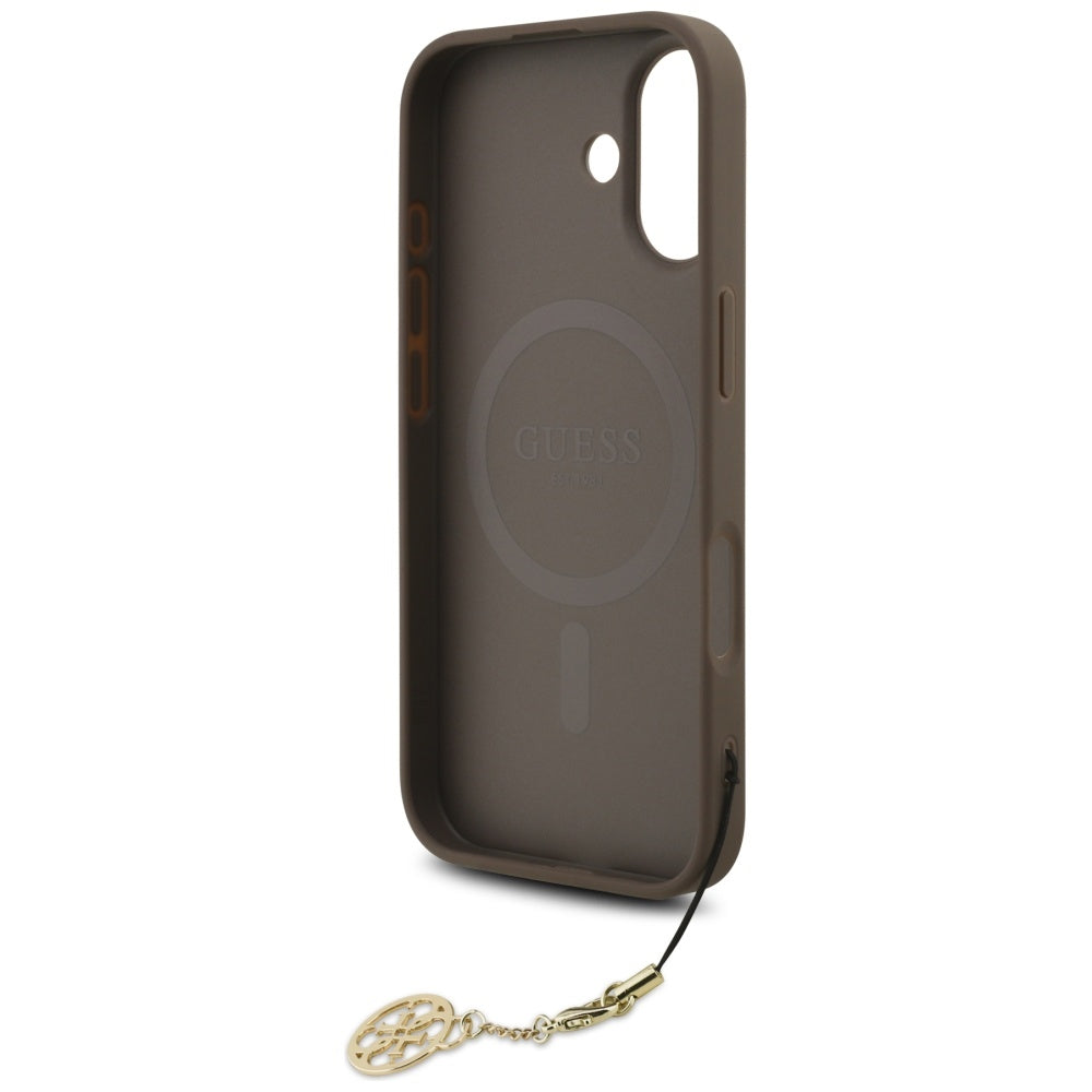 MagSafe ovitek za Apple iPhone 17, Guess, 4G Charm Cradle, rjava