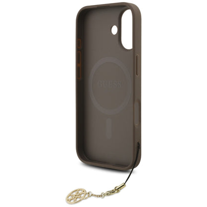 MagSafe ovitek za Apple iPhone 17, Guess, 4G Charm Cradle, rjava