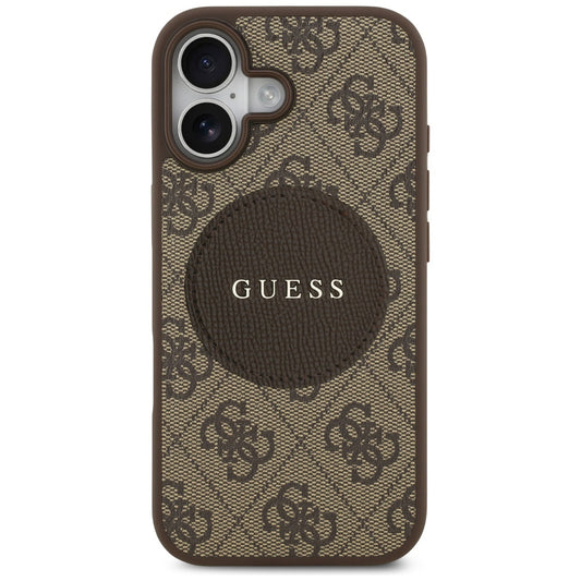 MagSafe ovitek za Apple iPhone 17, Guess, 4G Circle Classic Logo, rjava