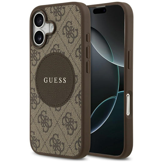 MagSafe ovitek za Apple iPhone 17, Guess, 4G Circle Classic Logo, rjava