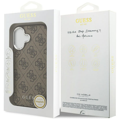 MagSafe ovitek za Apple iPhone 17, Guess, 4G Classic Logo, rjava