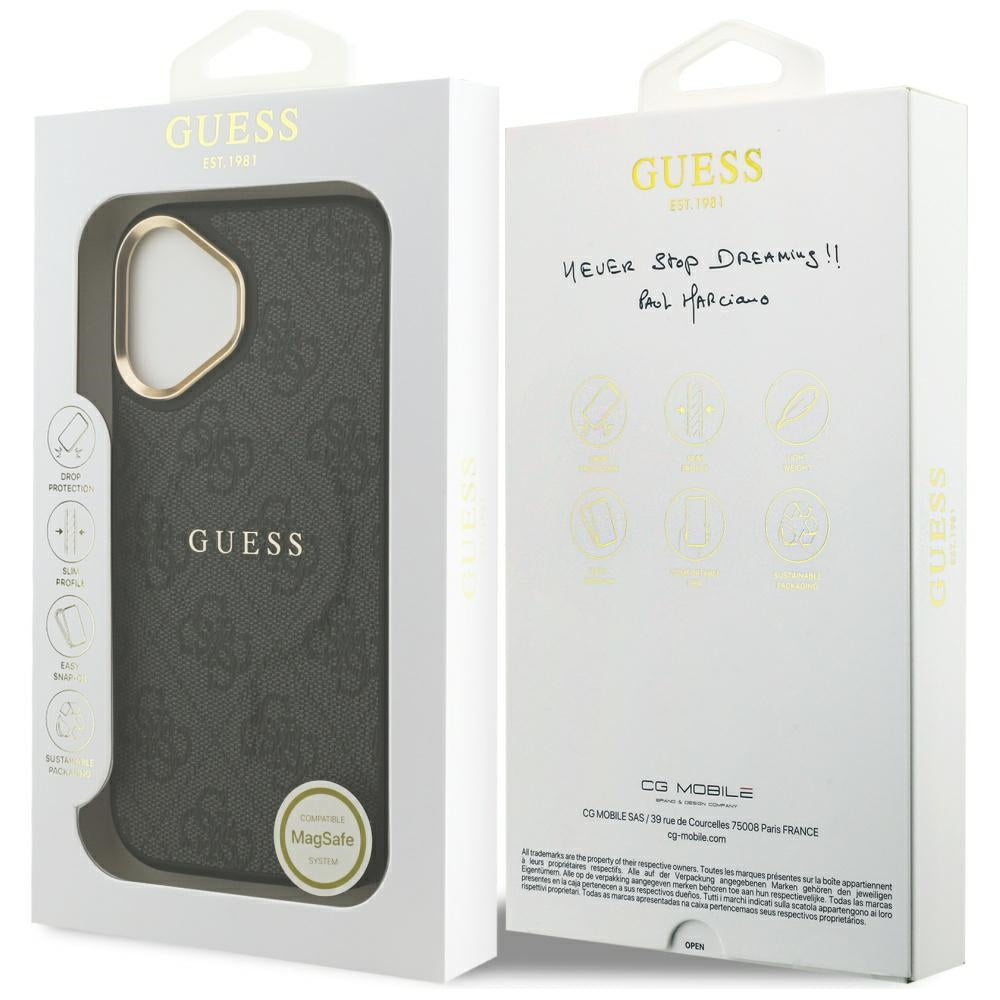 MagSafe ovitek za Apple iPhone 17, Guess, 4G Classic, črn