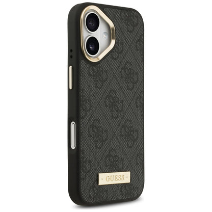 MagSafe Case for Apple iPhone 17, Guess, 4G Logo Plate, Black