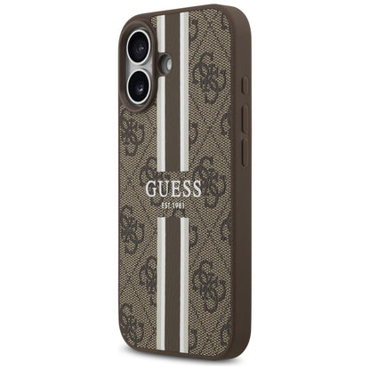 Ovitek MagSafe za Apple iPhone 17, Guess, 4G Printed Stripes, rjava
