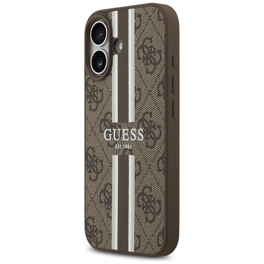 Ovitek MagSafe za Apple iPhone 17, Guess, 4G Printed Stripes, rjava
