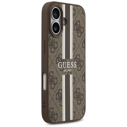 Ovitek MagSafe za Apple iPhone 17, Guess, 4G Printed Stripes, rjava