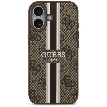 Ovitek MagSafe za Apple iPhone 17, Guess, 4G Printed Stripes, rjava