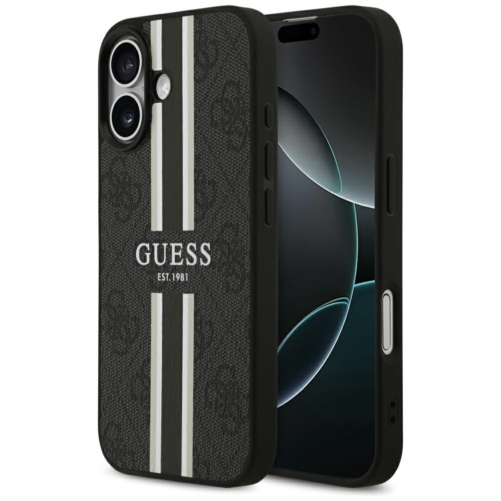 Ovitek MagSafe za Apple iPhone 17, Guess, 4G Printed Stripes, črn