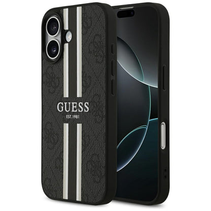 Ovitek MagSafe za Apple iPhone 17, Guess, 4G Printed Stripes, črn