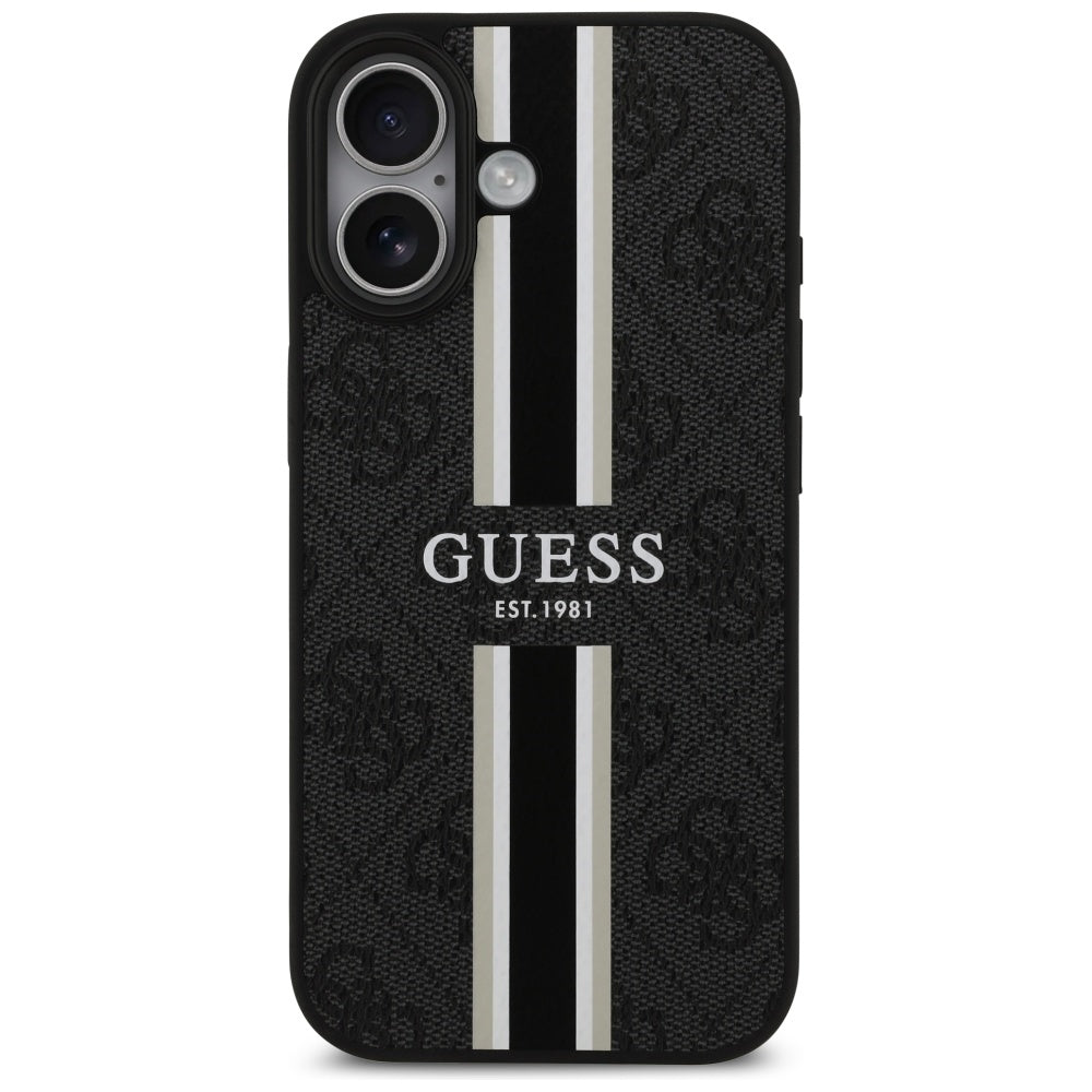 Ovitek MagSafe za Apple iPhone 17, Guess, 4G Printed Stripes, črn