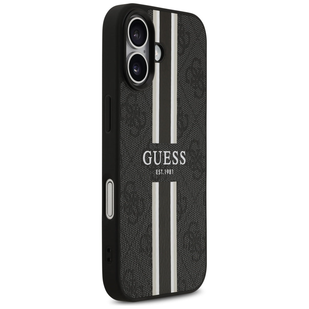 Ovitek MagSafe za Apple iPhone 17, Guess, 4G Printed Stripes, črn
