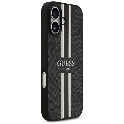 Ovitek MagSafe za Apple iPhone 17, Guess, 4G Printed Stripes, črn