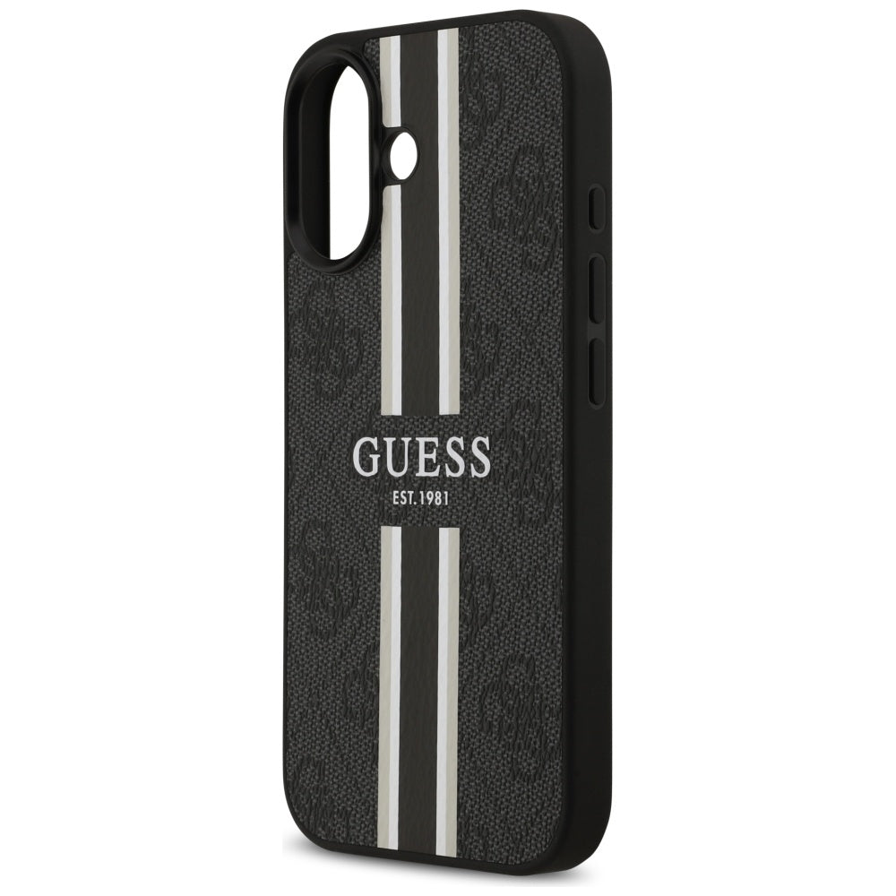 Ovitek MagSafe za Apple iPhone 17, Guess, 4G Printed Stripes, črn