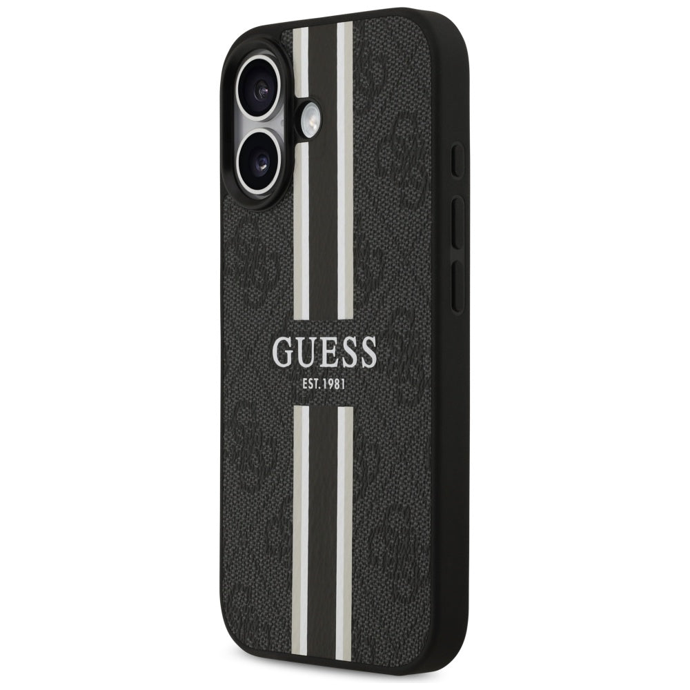 Ovitek MagSafe za Apple iPhone 17, Guess, 4G Printed Stripes, črn