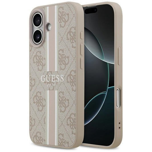 MagSafe ovitek za Apple iPhone 17, Guess, 4G Printed Stripes, Roza
