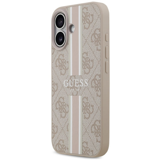 MagSafe ovitek za Apple iPhone 17, Guess, 4G Printed Stripes, Roza