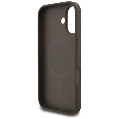 MagSafe Case for Apple iPhone 17, Guess, 4G Ring Classic Logo, Brown