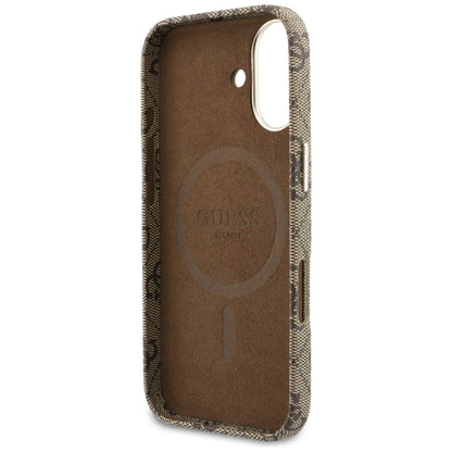 Ovitek MagSafe za Apple iPhone 17, Guess, 4G Script Logo, rjava