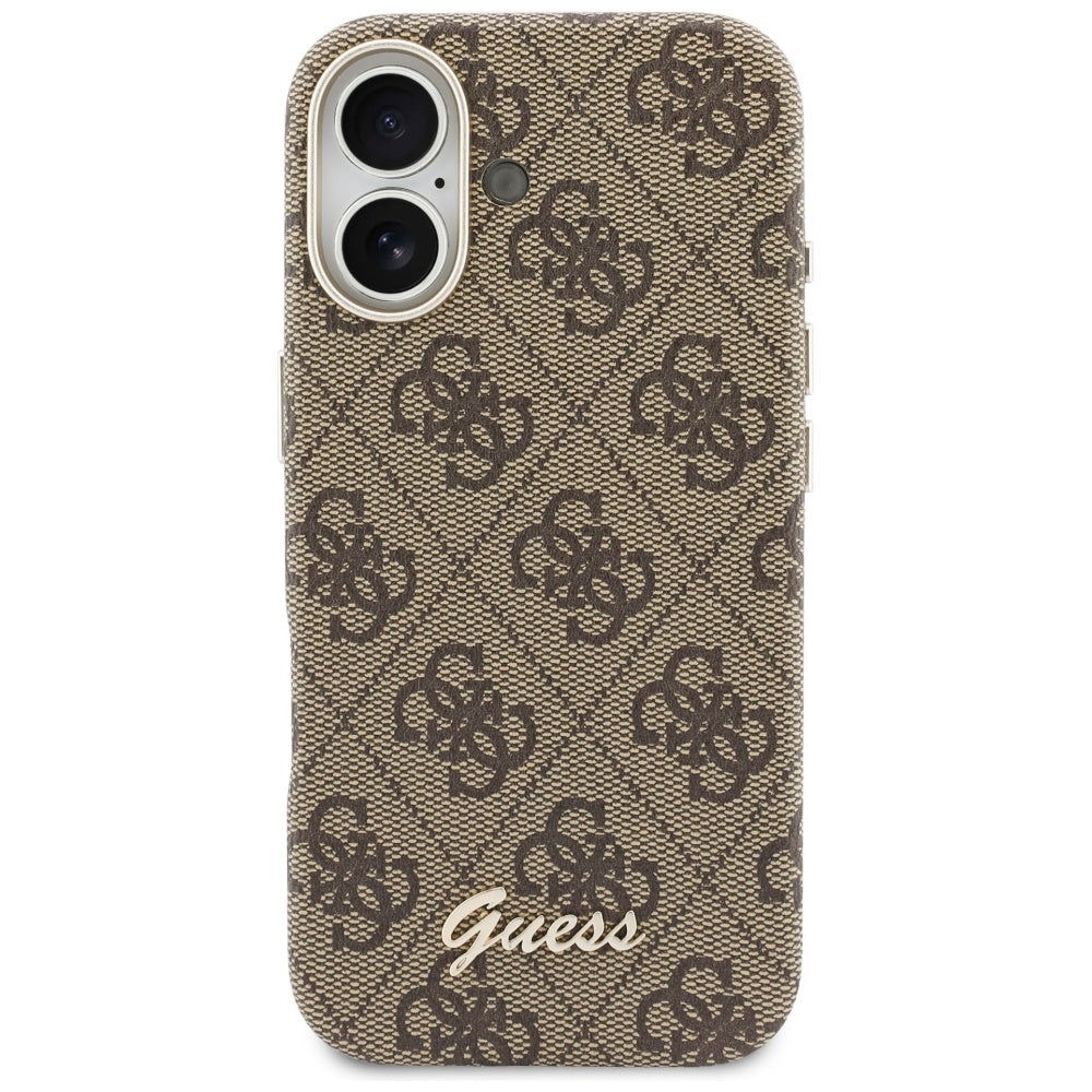 Ovitek MagSafe za Apple iPhone 17, Guess, 4G Script Logo, rjava