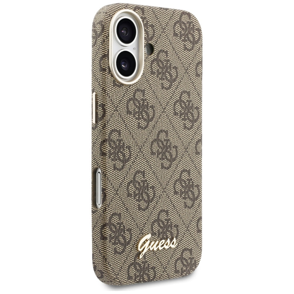 Ovitek MagSafe za Apple iPhone 17, Guess, 4G Script Logo, rjava