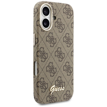 Ovitek MagSafe za Apple iPhone 17, Guess, 4G Script Logo, rjava