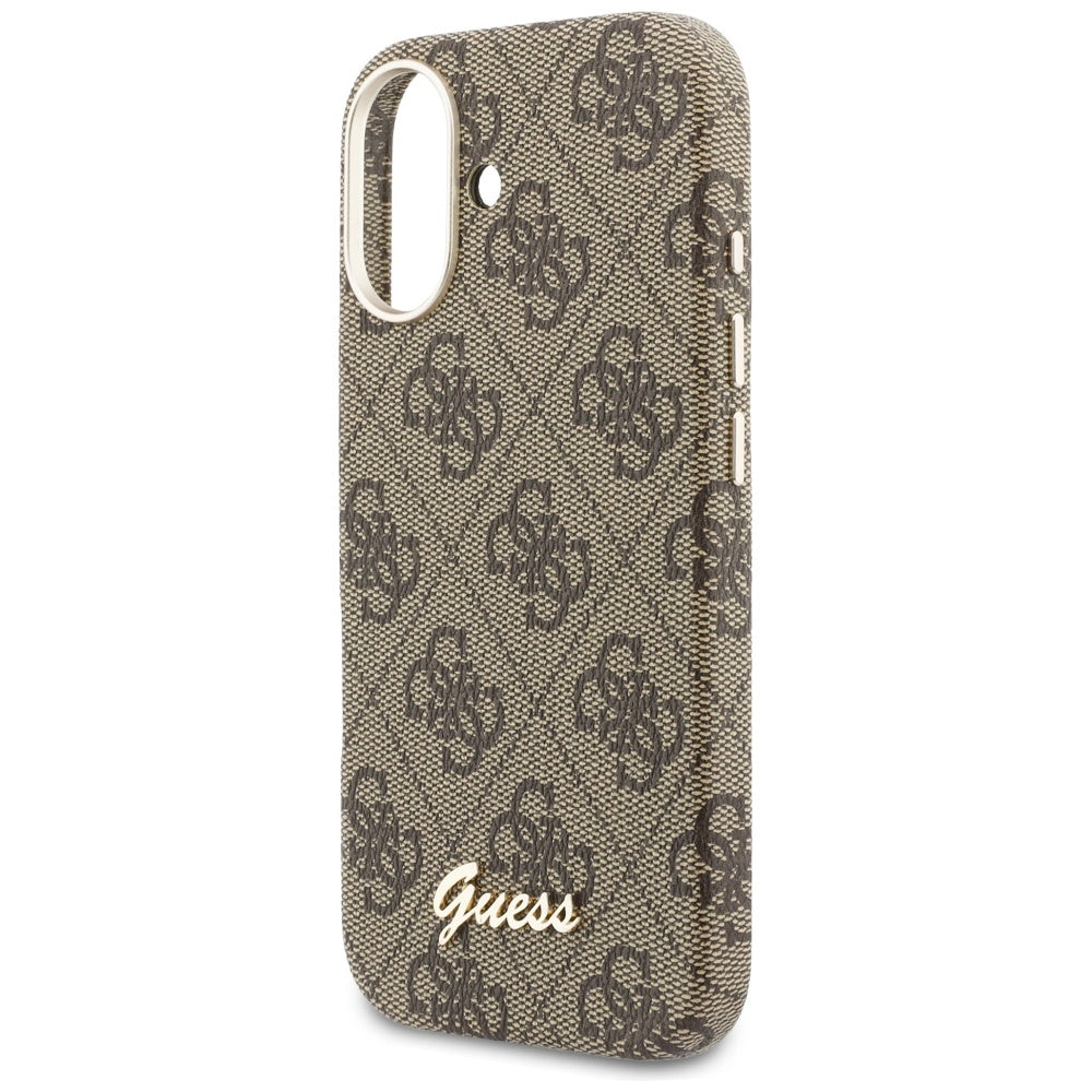 Ovitek MagSafe za Apple iPhone 17, Guess, 4G Script Logo, rjava