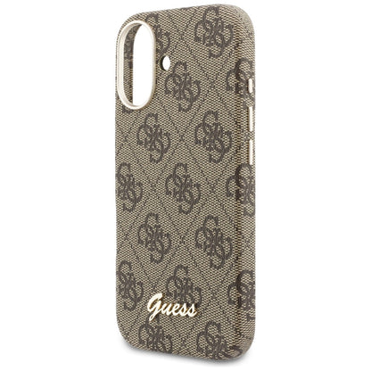 Ovitek MagSafe za Apple iPhone 17, Guess, 4G Script Logo, rjava