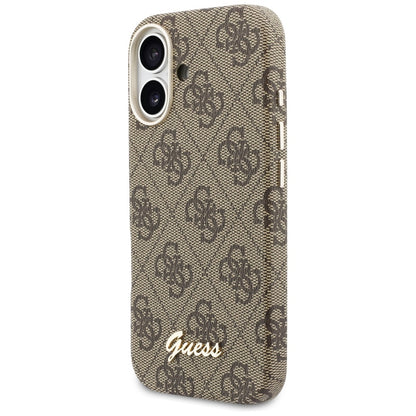 Ovitek MagSafe za Apple iPhone 17, Guess, 4G Script Logo, rjava
