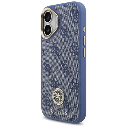 MagSafe ovitek za Apple iPhone 17, Guess, 4G Strass Logo with Big Strap, Modra