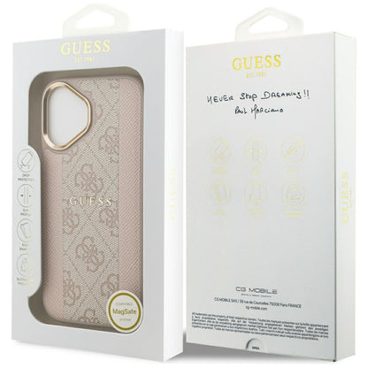 MagSafe ovitek za Apple iPhone 17, Guess, 4G Stripe, Roza