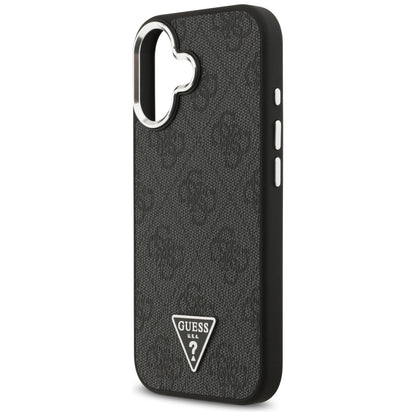 Ovitek MagSafe za Apple iPhone 17, Guess, 4G Triangle Logo, Črno Srebrn