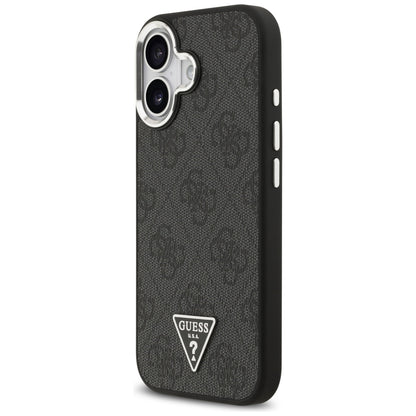 Ovitek MagSafe za Apple iPhone 17, Guess, 4G Triangle Logo, Črno Srebrn