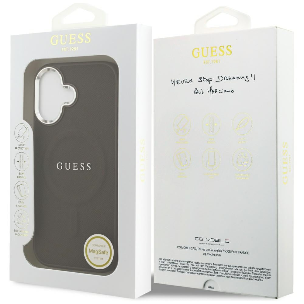 Ovitek MagSafe za Apple iPhone 17, Guess, Classic Logo, Rjava