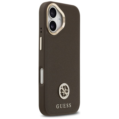 Ovitek MagSafe za Apple iPhone 17, Guess, Grained Strass Logo, Rjava