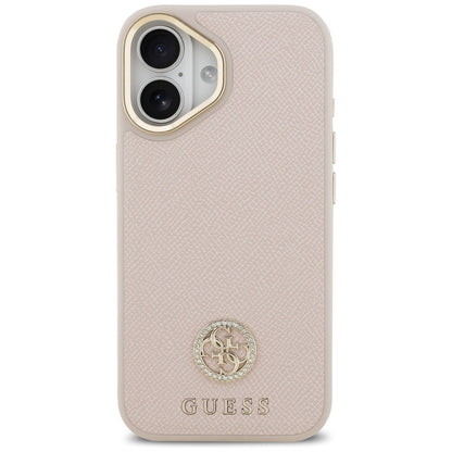 Ovitek MagSafe za Apple iPhone 17, Guess, Grained Strass Logo, Roza