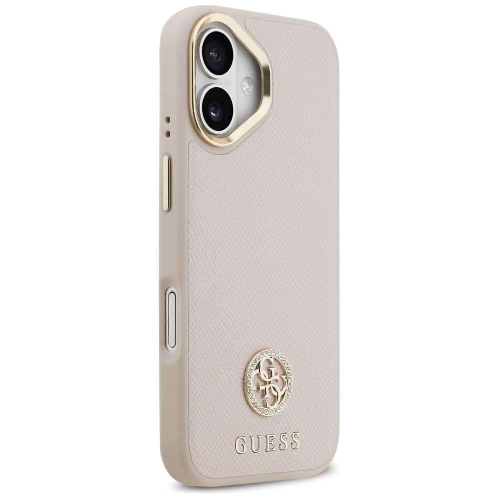 Ovitek MagSafe za Apple iPhone 17, Guess, Grained Strass Logo, Roza