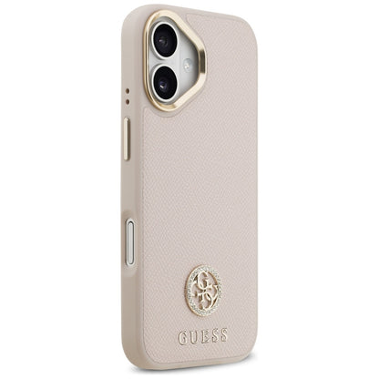 Ovitek MagSafe za Apple iPhone 17, Guess, Grained Strass Logo, Roza