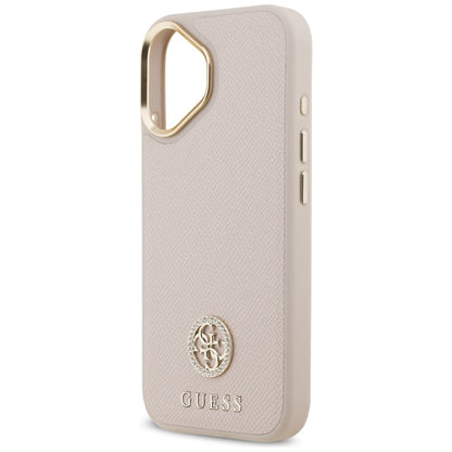 Ovitek MagSafe za Apple iPhone 17, Guess, Grained Strass Logo, Roza