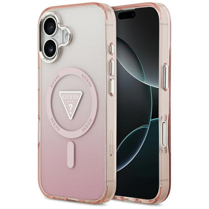 Ovitek MagSafe za Apple iPhone 17, Guess, IML Gradient Triangle Logo, Roza
