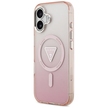 Ovitek MagSafe za Apple iPhone 17, Guess, IML Gradient Triangle Logo, Roza