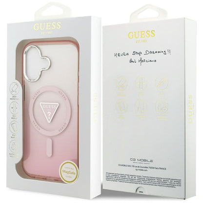 Ovitek MagSafe za Apple iPhone 17, Guess, IML Gradient Triangle Logo, Roza