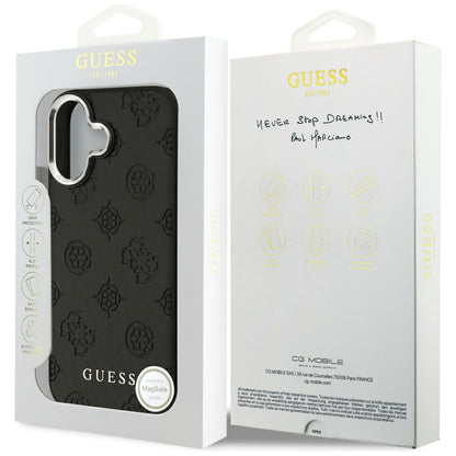 MagSafe ovitek za Apple iPhone 17, Guess, Peony Hot Stamp Script, črn