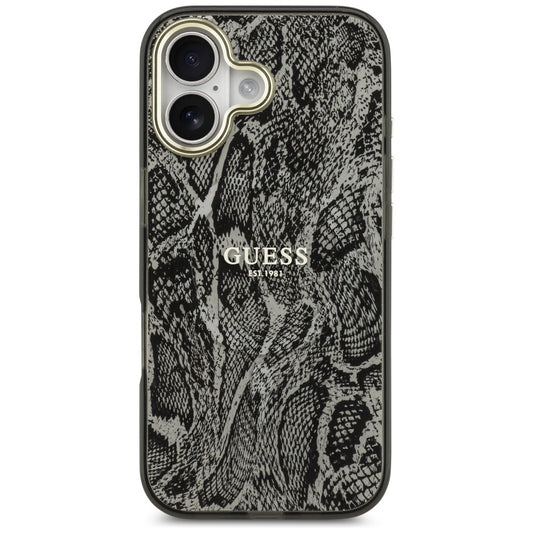 Ovitek MagSafe za Apple iPhone 17, Guess, Python vzorec, črn