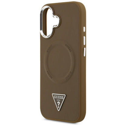 MagSafe ovitek za Apple iPhone 17, Guess, Triangle Logo, Srebrno rjava