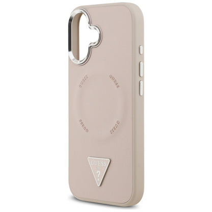 Ovitek MagSafe za Apple iPhone 17, Guess, Triangle Logo, Roza Srebrna