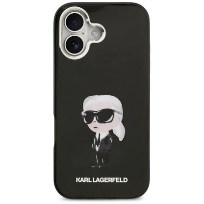 Ovitek MagSafe za Apple iPhone 17, Karl Lagerfeld, IML Aquarelle Karl Ikonik, Črn
