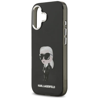 Ovitek MagSafe za Apple iPhone 17, Karl Lagerfeld, IML Aquarelle Karl Ikonik, Črn
