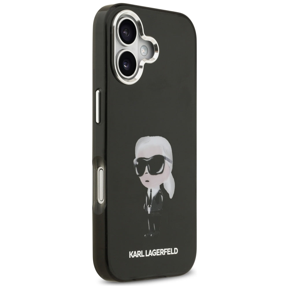 Ovitek MagSafe za Apple iPhone 17, Karl Lagerfeld, IML Aquarelle Karl Ikonik, Črn