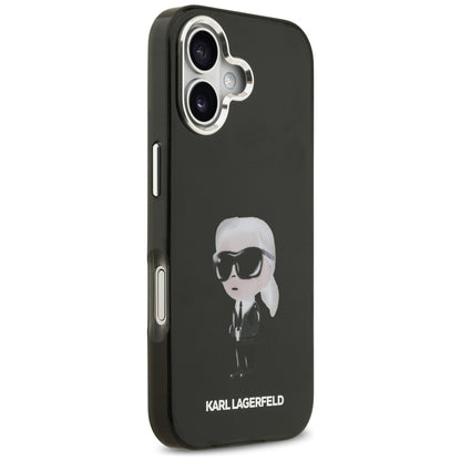Ovitek MagSafe za Apple iPhone 17, Karl Lagerfeld, IML Aquarelle Karl Ikonik, Črn