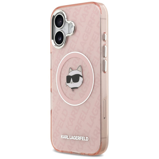 Ovitek MagSafe za Apple iPhone 17, Karl Lagerfeld, IML Choupette`s Head, Roza